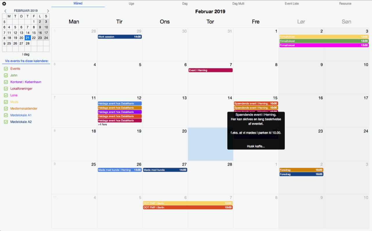 DM Calendar module - DataManix®